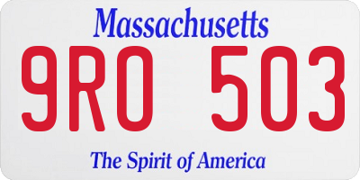 MA license plate 9RO503