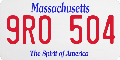 MA license plate 9RO504