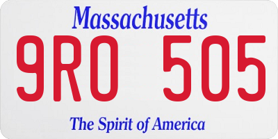 MA license plate 9RO505