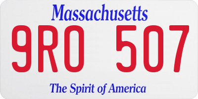 MA license plate 9RO507