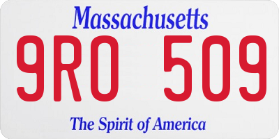 MA license plate 9RO509