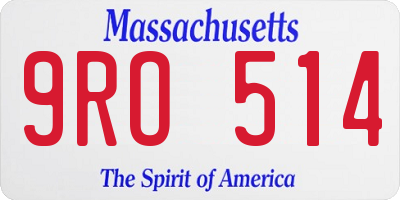 MA license plate 9RO514