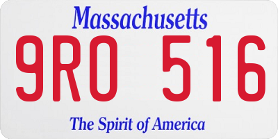 MA license plate 9RO516