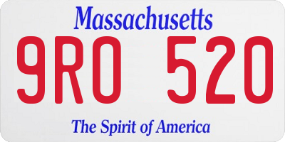 MA license plate 9RO520