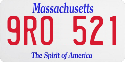 MA license plate 9RO521
