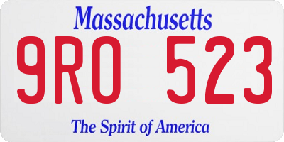MA license plate 9RO523