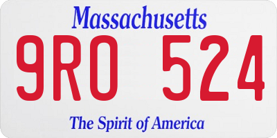 MA license plate 9RO524