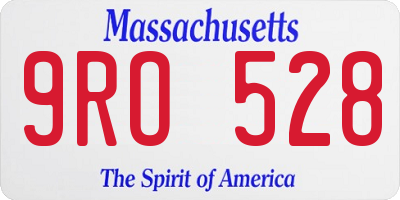 MA license plate 9RO528