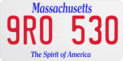 MA license plate 9RO530