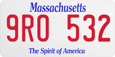 MA license plate 9RO532
