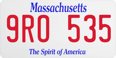 MA license plate 9RO535