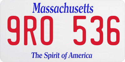 MA license plate 9RO536