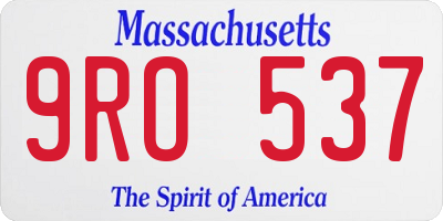 MA license plate 9RO537