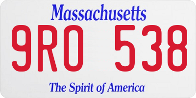MA license plate 9RO538