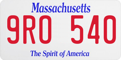 MA license plate 9RO540