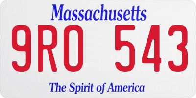 MA license plate 9RO543