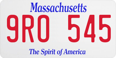 MA license plate 9RO545