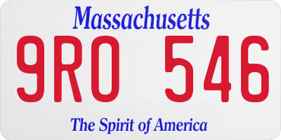 MA license plate 9RO546