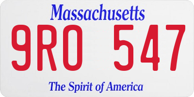 MA license plate 9RO547