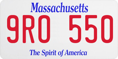 MA license plate 9RO550