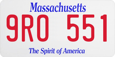 MA license plate 9RO551