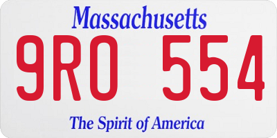 MA license plate 9RO554