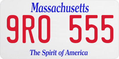 MA license plate 9RO555