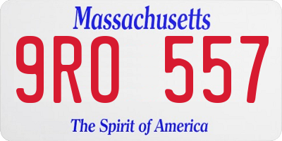 MA license plate 9RO557