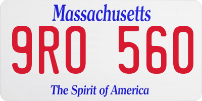 MA license plate 9RO560