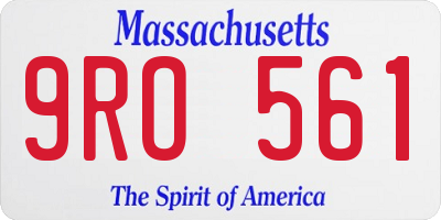 MA license plate 9RO561