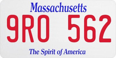 MA license plate 9RO562