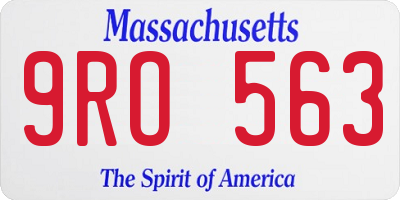 MA license plate 9RO563