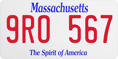 MA license plate 9RO567
