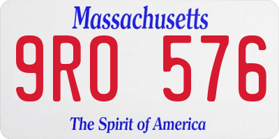 MA license plate 9RO576