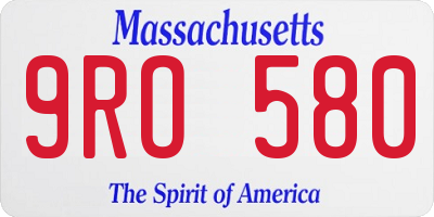 MA license plate 9RO580