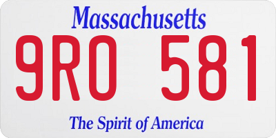 MA license plate 9RO581