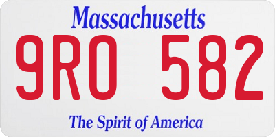 MA license plate 9RO582