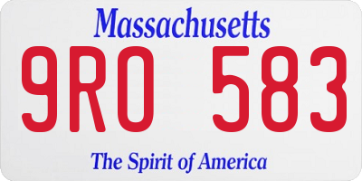 MA license plate 9RO583