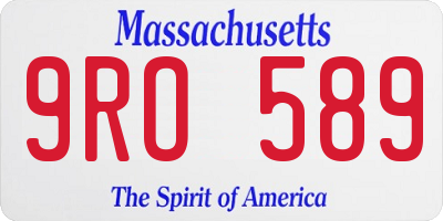 MA license plate 9RO589