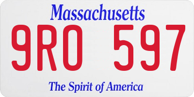 MA license plate 9RO597