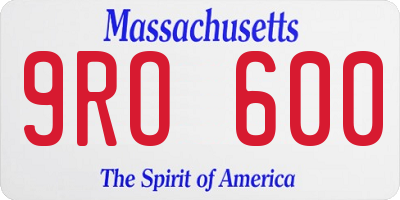 MA license plate 9RO600