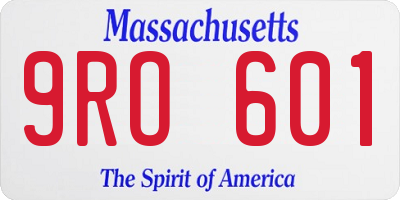 MA license plate 9RO601