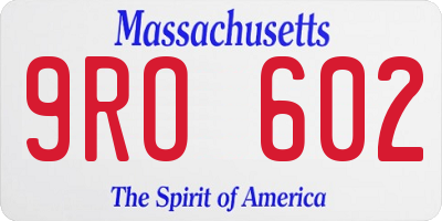 MA license plate 9RO602