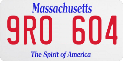 MA license plate 9RO604