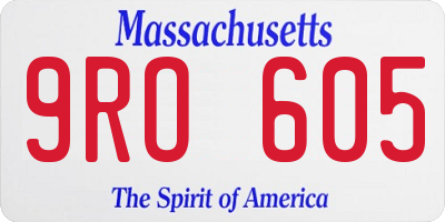 MA license plate 9RO605