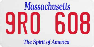 MA license plate 9RO608