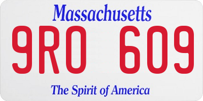 MA license plate 9RO609