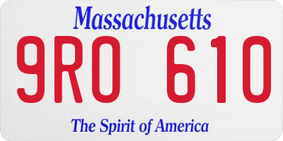 MA license plate 9RO610