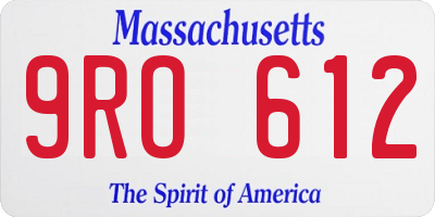 MA license plate 9RO612