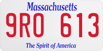 MA license plate 9RO613